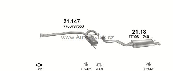 RENAULT R19 1.9 D HATCHBACK 5/1992-0/1996 1870ccm 68kW kat.