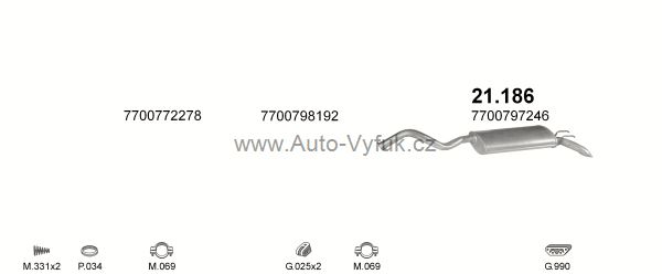RENAULT R21 1.4 SEDAN 5/1989-0/1992 1397ccm kW