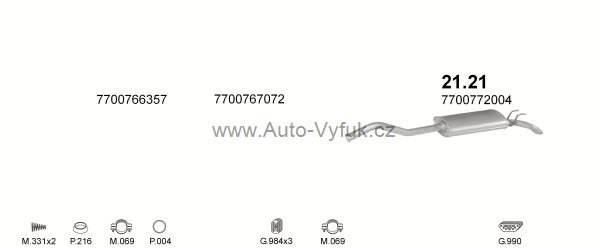 RENAULT R21 1.7 SEDAN 3/1986-4/1989 1721ccm 65kW