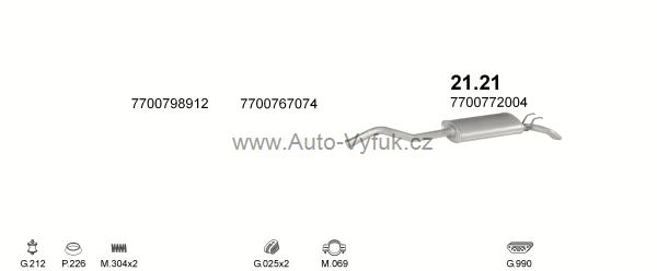 RENAULT R21 2.1 D SEDAN 5/1989-0/1994 2068ccm 54kW