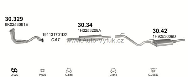 VOLKSWAGEN GOLF III 1.4 KOMBI 8/1993-9/1994 1391ccm 44-55kW kat.