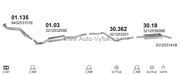 VOLKSWAGEN PASSAT 1.3 SEDAN, KOMBI 8/1983-0/1988 1297ccm 44kW
