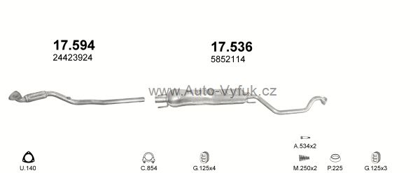 OPEL ZAFIRA A 1.6 VAN 9/2000-0/2003 1598ccm 74kW kat.