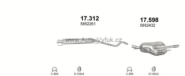 OPEL ASTRA G 1.6 SEDAN 9/2003-9/2004 1598ccm 74-76kW kat.