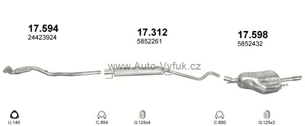 OPEL ASTRA G 1.6 SEDAN 9/2003-9/2004 1598ccm 62kW kat.