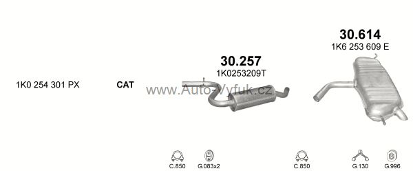 VOLKSWAGEN GOLF V 1.4 HATCHBACK 10/2003-7/2006 1390ccm 66kW kat.