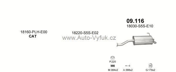 HONDA CIVIC 1.4 HATCHBACK 0/2001-9/2005 1396ccm 66kW kat.