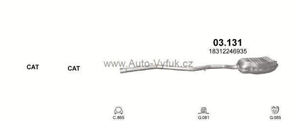 BMW 3 E46 2.0 KOMBI 10/2001-7/2005 1995ccm 85kW kat.