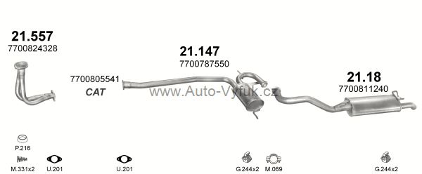 RENAULT R19 1.8 HATCHBACK 5/1992-0/1996 1794ccm 66-70kW kat.