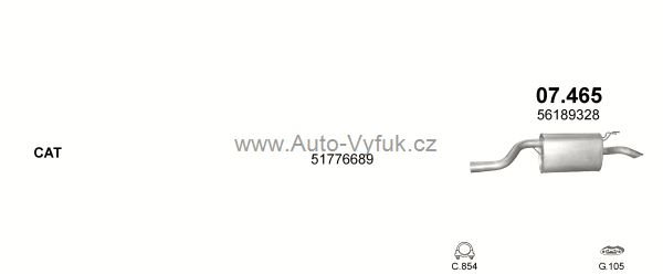 FIAT IDEA 1.3 12/2005-9/2006 1251ccm 51kW kat.