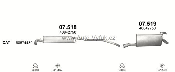 FIAT MULTIPLA 100 1.6 6/2001-6/2010 1596ccm 76kW kat.