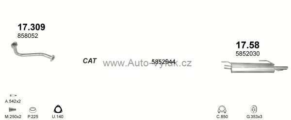 OPEL ASTRA F 1.6 CABRIO 0/1996-3/2001 1598ccm 52-55kW kat.