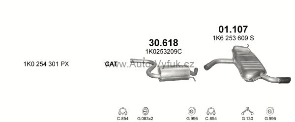 AUDI A3 1.6 8/2003-5/2004 1598ccm 85kW kat.