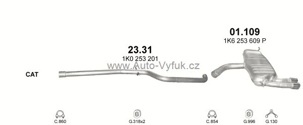 AUDI A3 1.9 D 8/2003-5/2006 1896ccm 77kW kat.