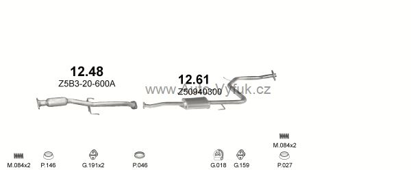 MAZDA 323 P 1.5 HATCHBACK 10/1996-0/2000 1489ccm 66kW kat.